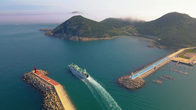 Drone view of Chuja island_추자도신영항 드론뷰