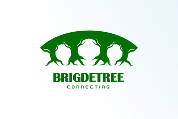 bridge tree foundation care minimalist elegant modern simple logo vector