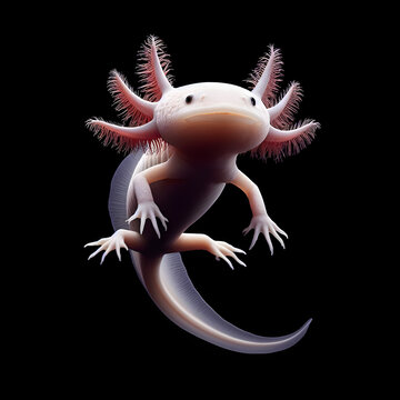 Axolotl, Ambystoma mexicanum, ajolote 