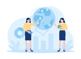 Expansion scale for business growth concept flat illustration