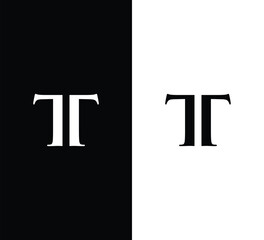 Monogram TT Letter Logo Design. Usable for Business Logo. Vector Logo - obrazy, fototapety, plakaty
