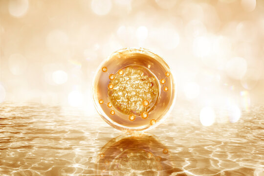 oil and molecule background for cosmetics product