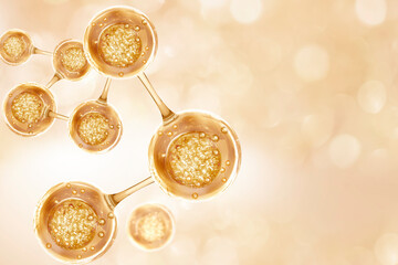 oil and molecule background for cosmetics product