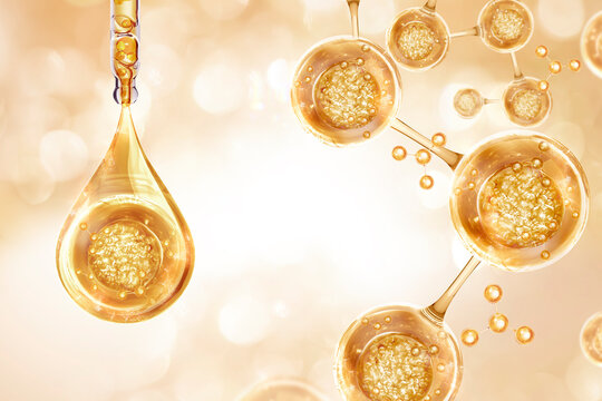 oil and molecule background for cosmetics product
