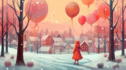 Obraz premium Christmas house in the forest