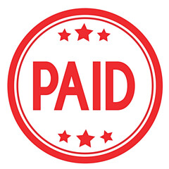 Paid Red Stamp Design