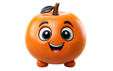 Fresh Tasteful Persimmon Fruit 3D Character Isolated on Transparent Background PNG.