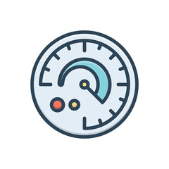 Color illustration icon for performance
