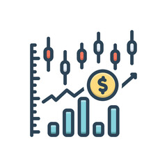 Color illustration icon for stock