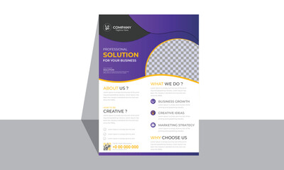 Attractive shapes & colors corporate brand business flyer design concept. best quality business leaflet, modern flier