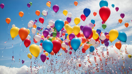 colorful balloons on the sky