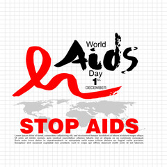 Naklejka premium World Aids Day, 1 December, poster and banner vector
