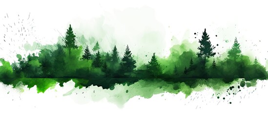 Forest spot painted green - obrazy, fototapety, plakaty