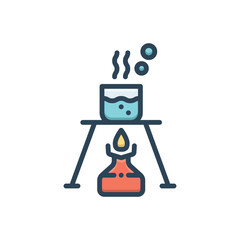 Color illustration icon for burner