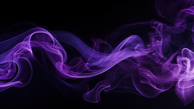 Light neon purple smoke color on dark background. AI generated image