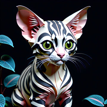 Paper Margays: Capturing the Elegance of Elusive Tree Dwellers.(Generative AI)