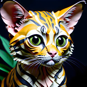 Paper Margays: Capturing the Elegance of Elusive Tree Dwellers.(Generative AI)