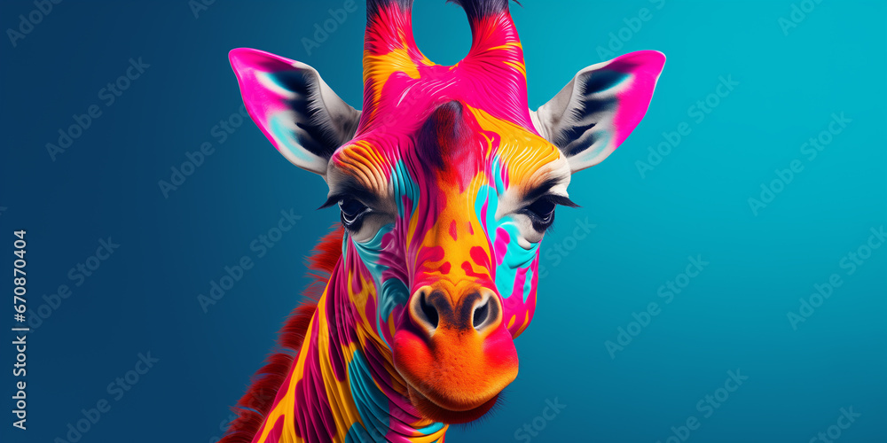 Canvas Prints Bright and colorful animal poster.