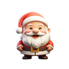 3D Santa Claus isolated transparent, Generative AI