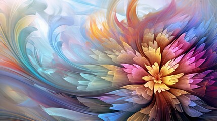 Colors In Bloom is a series of photographs. Backdrop made of fractal color textures that can be used in projects about imagination, creativity, and design.