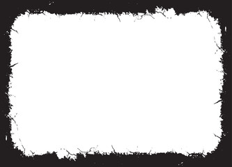 a white square frame on a cracked wall, Grunge border, backgrounds textured photographic effect template