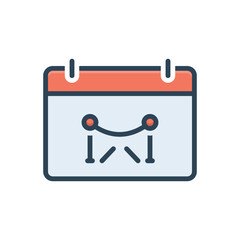 Color illustration icon for events