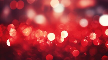 Christmas red abstract valentine background, Red glitter bokeh vintage lights background.