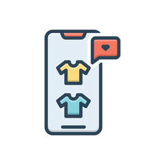 Color illustration icon for shown