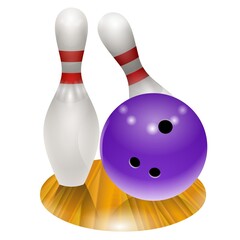 bowling pins ball icon image isolated illustration