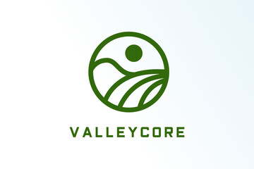 circle line plantation garden minimalist elegant modern logo vector