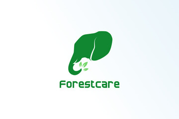 elephant leaf foundation minimalist elegant modern logo vector
