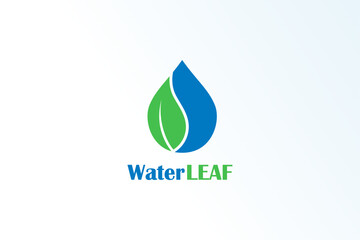 water leaf foundation minimalist elegant modern logo vector