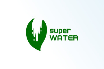 water leaf minimalist elegant modern logo vector