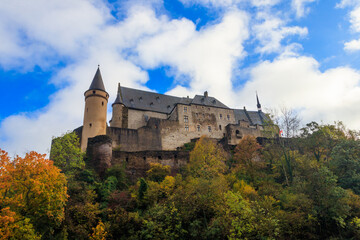 Naklejka premium View of Vianden castle in Luxembourg