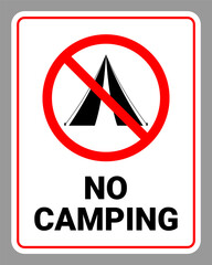 No camping sign vector illustration