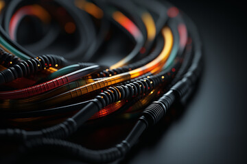 cyberpunk style futuriistic wires, generative ai