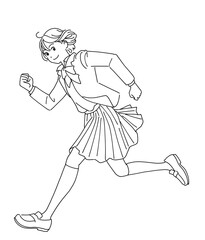 走り出す元気な女子学生