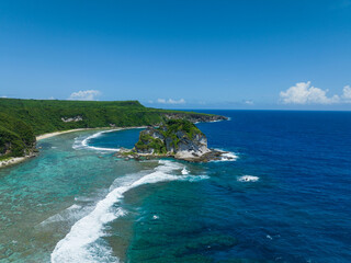 Drone view of Bird island in Saipan_사이판 버드 아일랜드 드론뷰