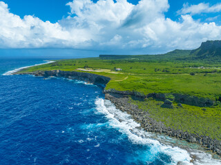 Drone view of Banzai cliff in Saipan_사이판 만세절벽 드론뷰