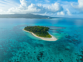 Drone view of Isleta Managaha in Saipan_사이판 마나가하 섬 드론뷰