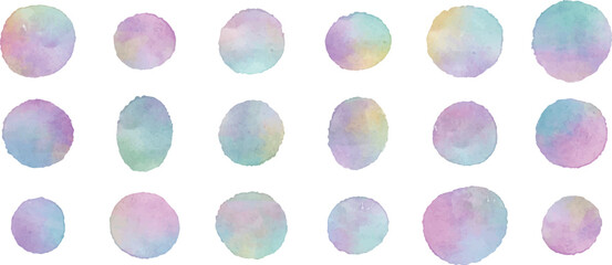 水彩で描いたカラフルな丸いフレーム