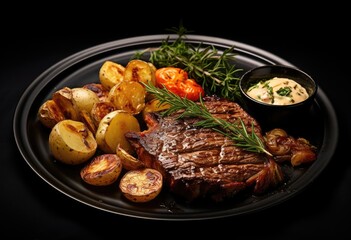 Succulent Grilled Steak with Roasted Potatoes: A Gourmet Feast