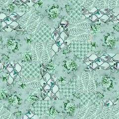 All Over Textile Print Design Flower Pattern