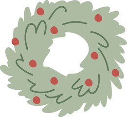 Christmas wreath illustration