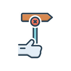 Color illustration icon for wrong