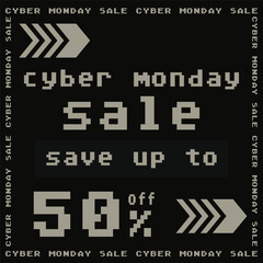 Cyber Monday sale poster flyer or social media post design