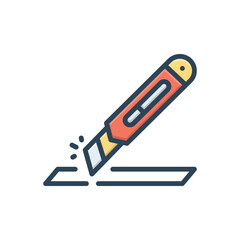 Color illustration icon for cut
