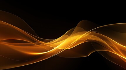 Modern colorful dynamic lines flow, Wave shape in gold color background. AI generated image
