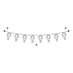 Christmas Light Line Icon