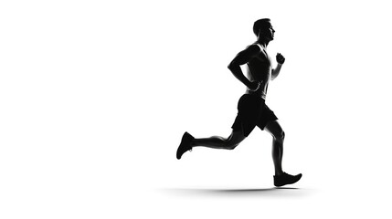 Fototapeta na wymiar Man athlete running for exercise isolated white background. AI generated